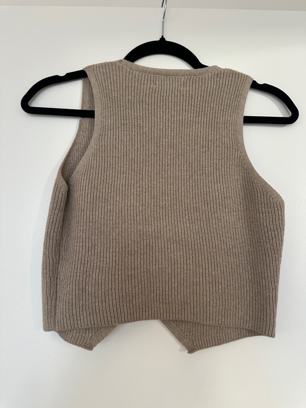 Universal Thread Taupe Ribbed Button-Front Knit Vest - Picture 2 of 2